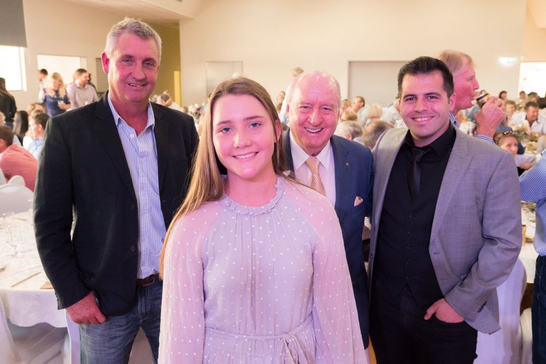 Grazier Marcus Curr, daughter Emily Curr, media commentator Alan Jones, tenor Mark Vincent