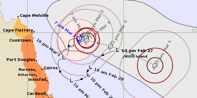 Tropical Cyclone Niran develops off the North Queensland coast
