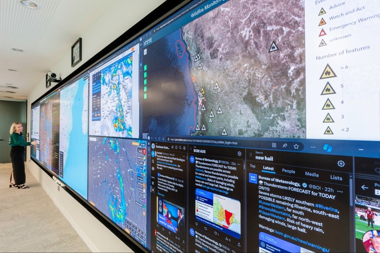 Image of screen at Disaster Management Centre