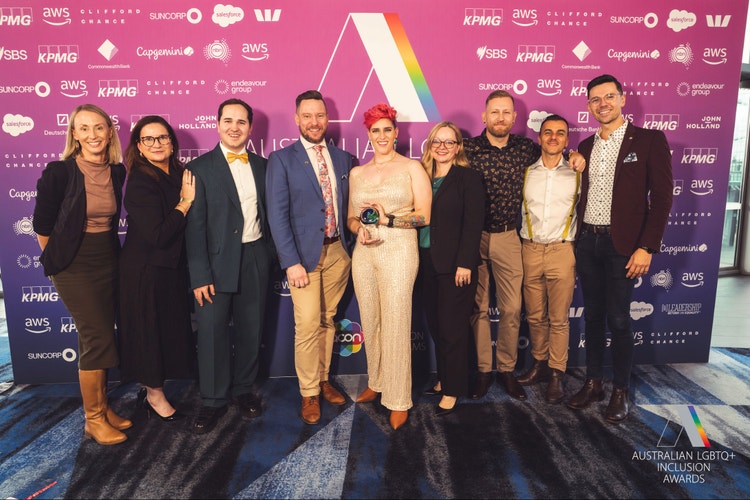 group photo at the LGBTQ+ inclusion awards