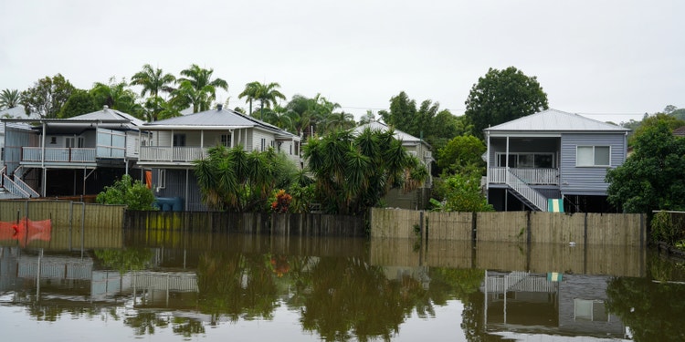 flooded homes